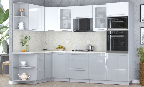 Кухонный гарнитур Интерлиния Мила Пластик 1.68x2.8 LV