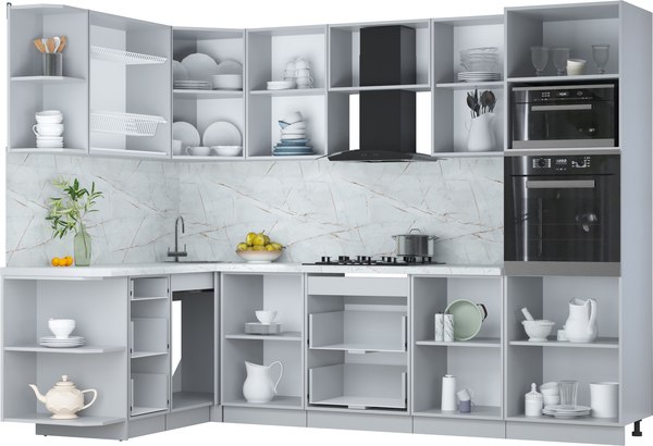 Кухонный гарнитур Интерлиния Мила Пластик 1.68x2.8 LV