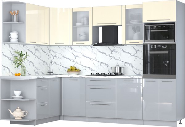 Кухонный гарнитур Интерлиния Мила Пластик 1.68x2.8 LV - фото