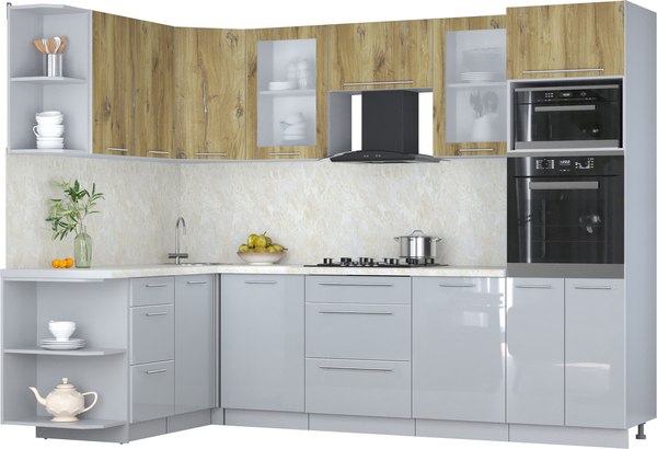 Кухонный гарнитур Интерлиния Мила Пластик 1.68x2.8 LV - фото