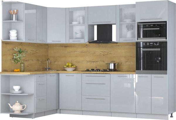 Кухонный гарнитур Интерлиния Мила Пластик 1.68x2.8 LV - фото