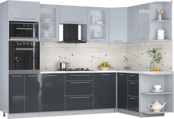 Кухонный гарнитур Интерлиния Мила Пластик 1.68x2.8 PR - фото