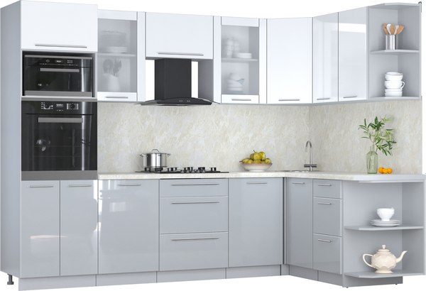 Кухонный гарнитур Интерлиния Мила Пластик 1.68x2.8 PR - фото