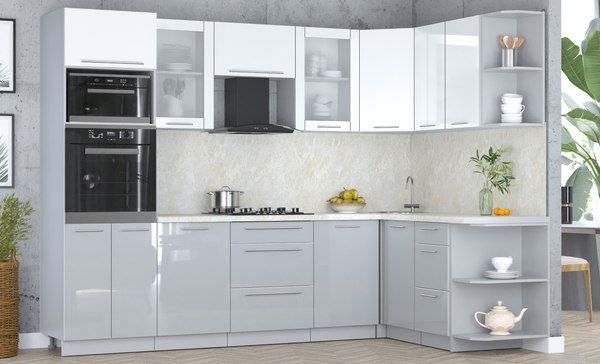 Кухонный гарнитур Интерлиния Мила Пластик 1.68x2.8 PR