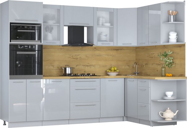 Кухонный гарнитур Интерлиния Мила Пластик 1.68x2.8 PR - фото