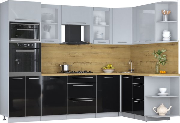 Кухонный гарнитур Интерлиния Мила Пластик 1.68x2.8 PR - фото