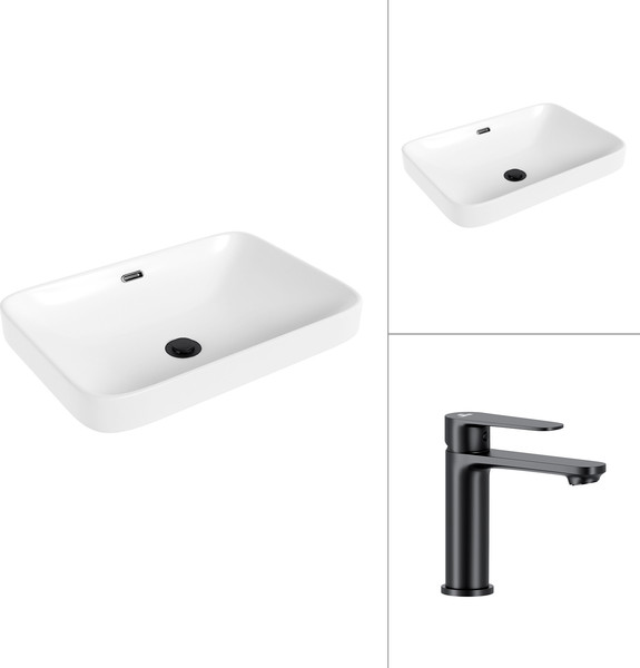 Умывальник со смесителем Lauter 21441A + Moon 21СК691BS - фото