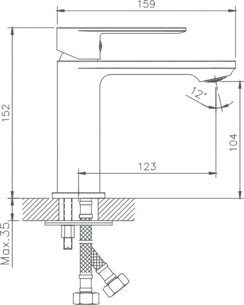Умывальник со смесителем Lauter 21441A + Moon 21СК691BS