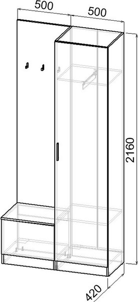 Секция в прихожую Интермебель Марсель-101 / МР 01-101