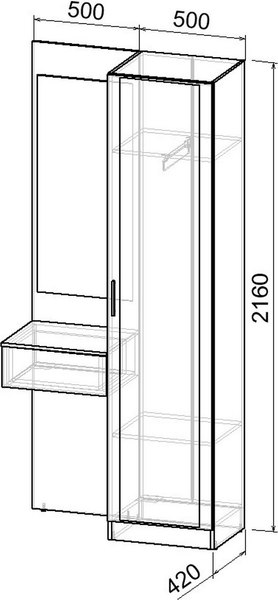 Секция в прихожую Интермебель Марсель-104 / МР 01-104
