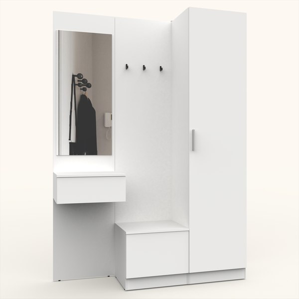 Секция в прихожую Интермебель Марсель-105 / МР 01-105 (белый премиум) - фото