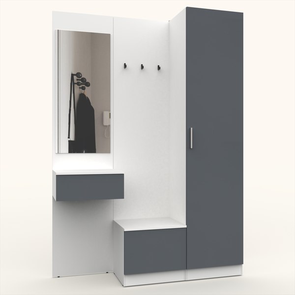 Секция в прихожую Интермебель Марсель-105 / МР 01-105 (графит серый) - фото