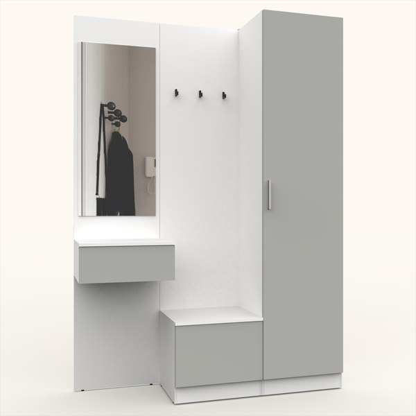 Секция в прихожую Интермебель Марсель-105 / МР 01-105 (шиншилла серая) - фото