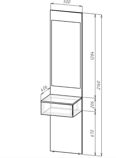 Секция в прихожую Интермебель Марсель-105 / МР 01-105 (шиншилла серая)