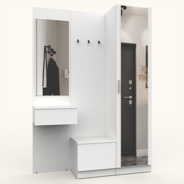 Секция в прихожую Интермебель Марсель-106 / МР 01-106 (белый премиум) - фото