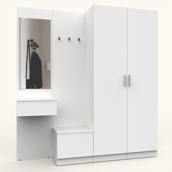 Секция в прихожую Интермебель Марсель-107 / МР 01-107 (белый премиум) - фото