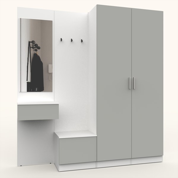 Секция в прихожую Интермебель Марсель-107 / МР 01-107 (шиншилла серая) - фото