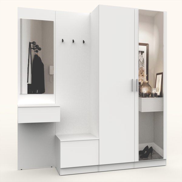 Секция в прихожую Интермебель Марсель-108 / МР 01-108 (белый премиум) - фото