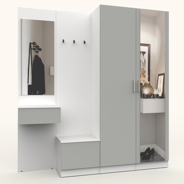 Секция в прихожую Интермебель Марсель-108 / МР 01-108 (шиншилла серая) - фото