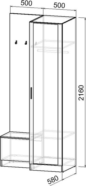 Секция в прихожую Интермебель Марсель-151 / МР 01-151