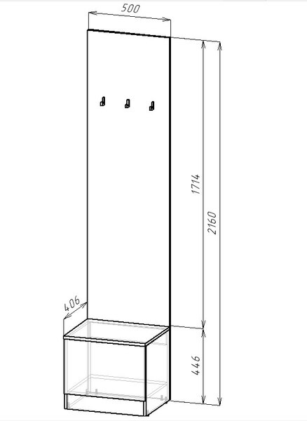 Секция в прихожую Интермебель Марсель-151 / МР 01-151