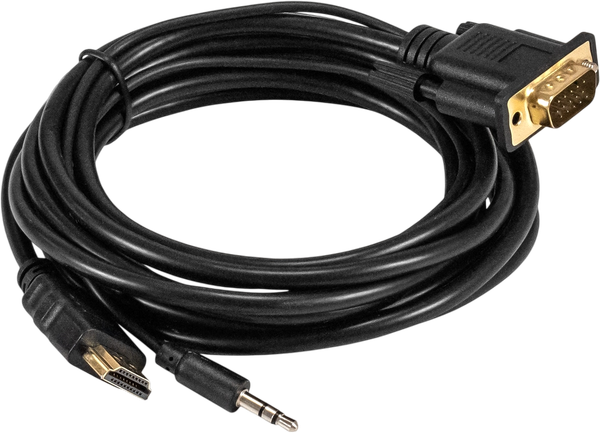 Кабель ExeGate EX-HDMIM-VGAM-3.5JackS-3.0 / EX294720RUS - фото