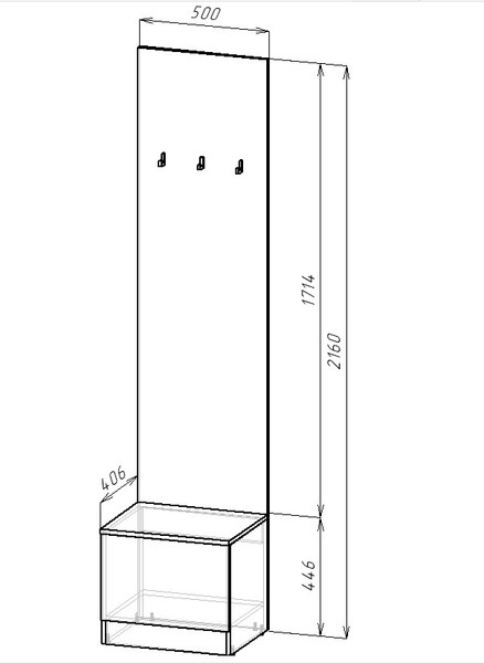 Секция в прихожую Интермебель Марсель-163 / МР 01-163