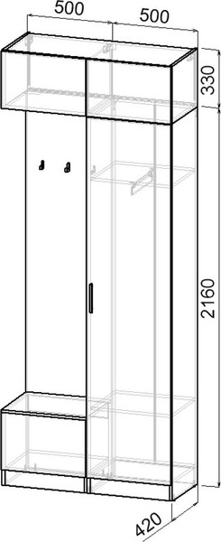 Секция в прихожую Интермебель Марсель-201 / МР 01-201