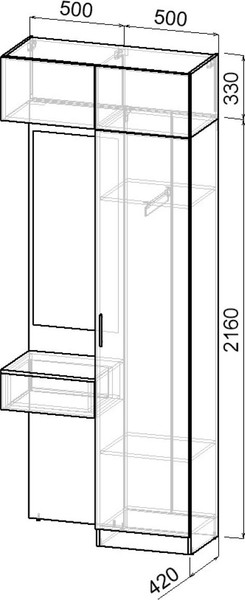 Секция в прихожую Интермебель Марсель-203 / МР 01-203