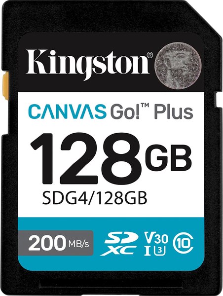 Карта памяти Kingston Canvas Go Plus SDXC 128GB G4 UHS-I Class U3 V30 (SDG4/128GB) - фото