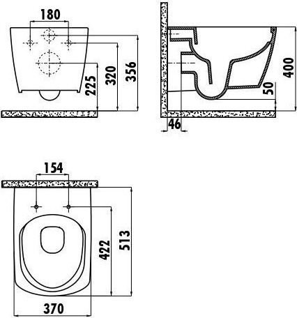 Унитаз подвесной Creavit Elegant EG321-34CB00E-0002
