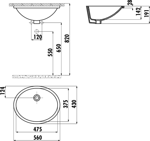 Умывальник Creavit TP 37x47 / TP214-00CB00E-0000