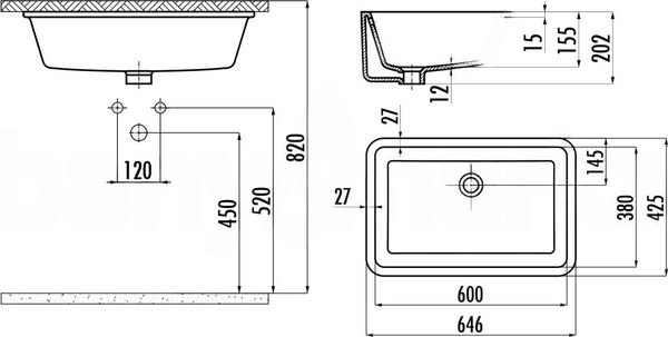 Умывальник Creavit TP 38x60 / TP760-00CB00E-0000