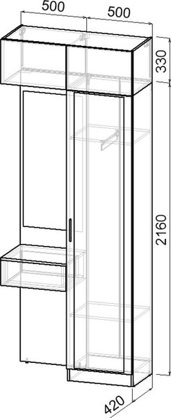 Секция в прихожую Интермебель Марсель-204 / МР 01-204