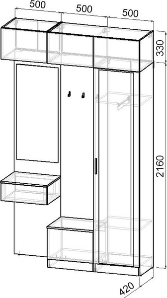 Секция в прихожую Интермебель Марсель-206 / МР 01-206