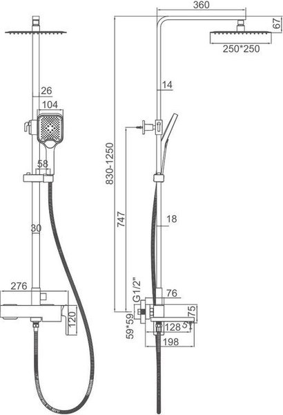 Душевая система со смесителем Gerhans K19127