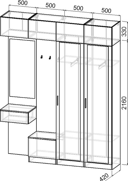 Секция в прихожую Интермебель Марсель-209 / МР 01-209