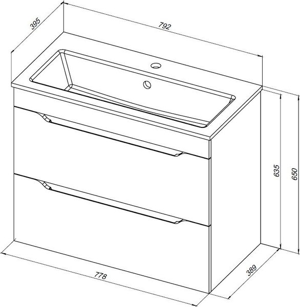 Тумба под умывальник Aquanet Практика 80 / 347965