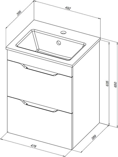 Тумба под умывальник Aquanet Практика 50 / 347914