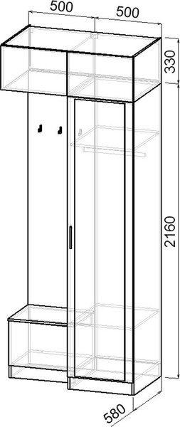 Секция в прихожую Интермебель Марсель-251 / МР 01-251