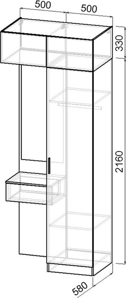 Секция в прихожую Интермебель Марсель-252 / МР 01-252