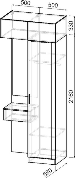 Секция в прихожую Интермебель Марсель-253 / МР 01-253