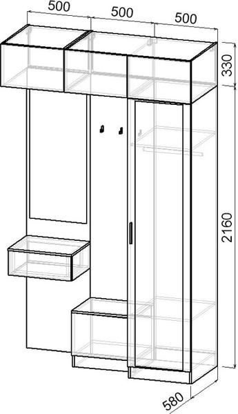 Секция в прихожую Интермебель Марсель-255 / МР 01-255