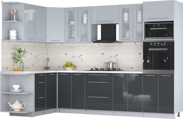 Кухонный гарнитур Интерлиния Мила Пластик 1.68x3.0 LV - фото