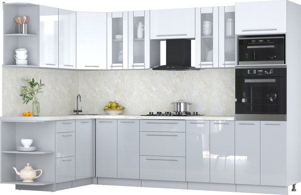 Кухонный гарнитур Интерлиния Мила Пластик 1.68x3.0 LV - фото