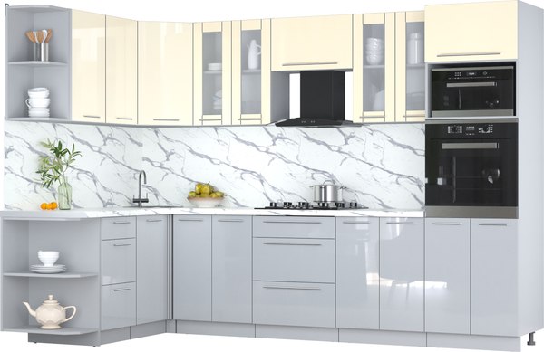 Кухонный гарнитур Интерлиния Мила Пластик 1.68x3.0 LV - фото