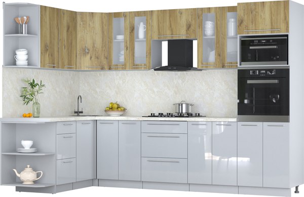 Кухонный гарнитур Интерлиния Мила Пластик 1.68x3.0 LV - фото