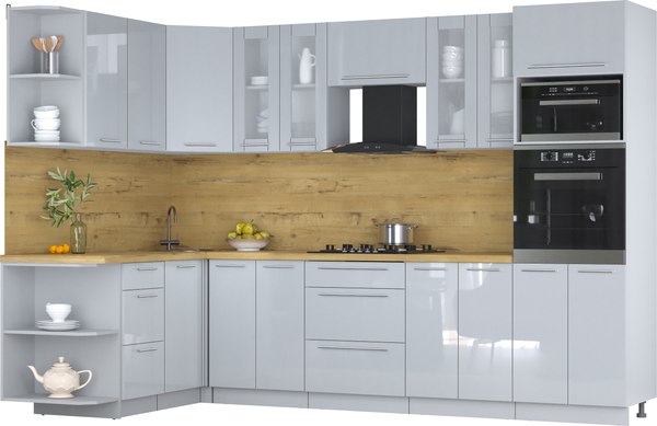 Кухонный гарнитур Интерлиния Мила Пластик 1.68x3.0 LV - фото