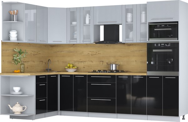 Кухонный гарнитур Интерлиния Мила Пластик 1.68x3.0 LV - фото