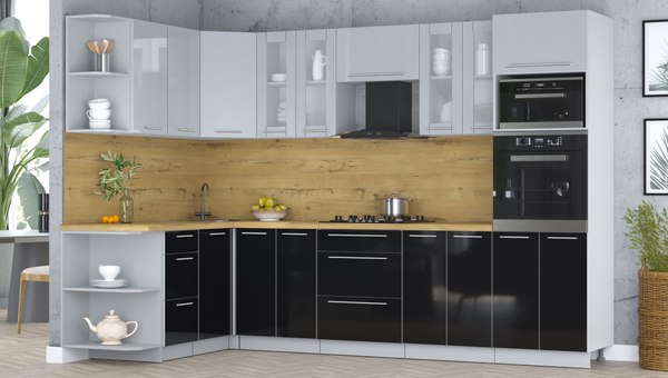 Кухонный гарнитур Интерлиния Мила Пластик 1.68x3.0 LV